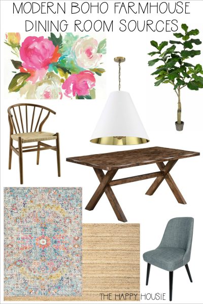 Modern Boho Farmhouse Dining Room Before & After Makeover Reveal ...