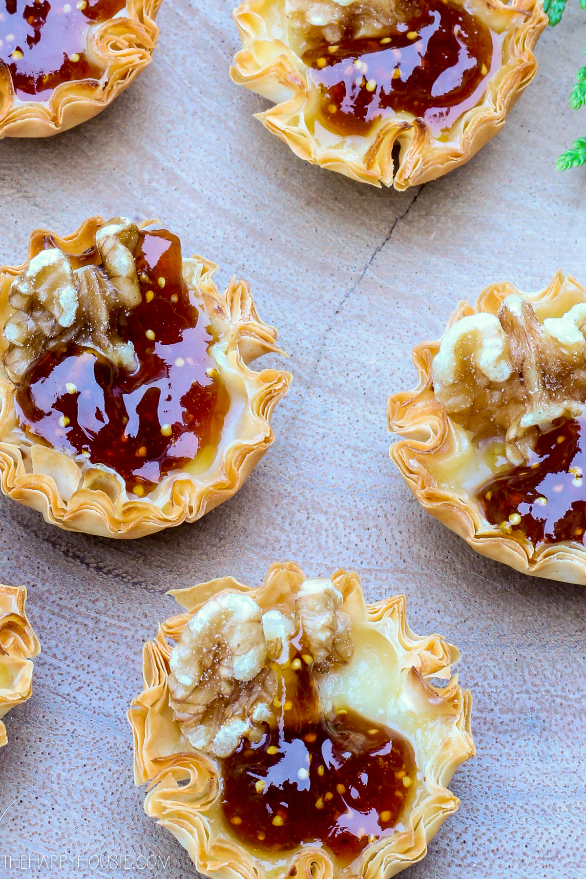 Baked Brie Bites with Fig Jam & Crispy Prosciutto Phyllo Cups