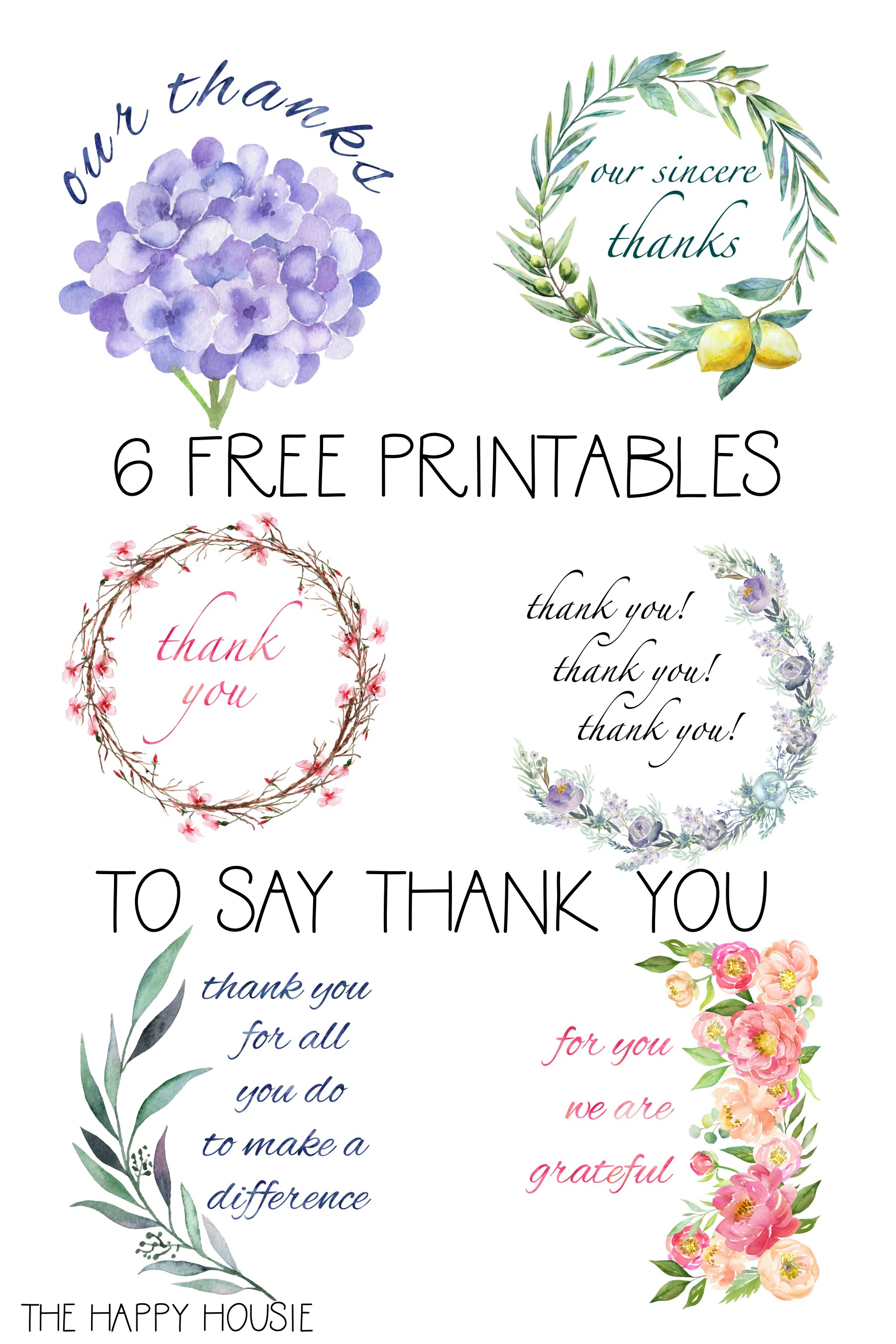 Thank You and Gratitude Free Printables