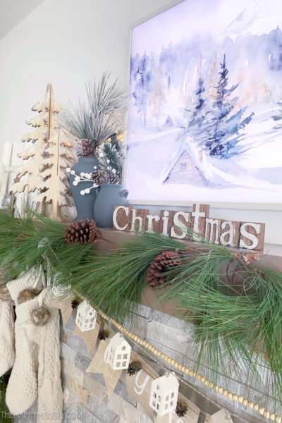 Christmas Mantel Decorating Ideas: Our Snowy Rustic Natural Christmas ...