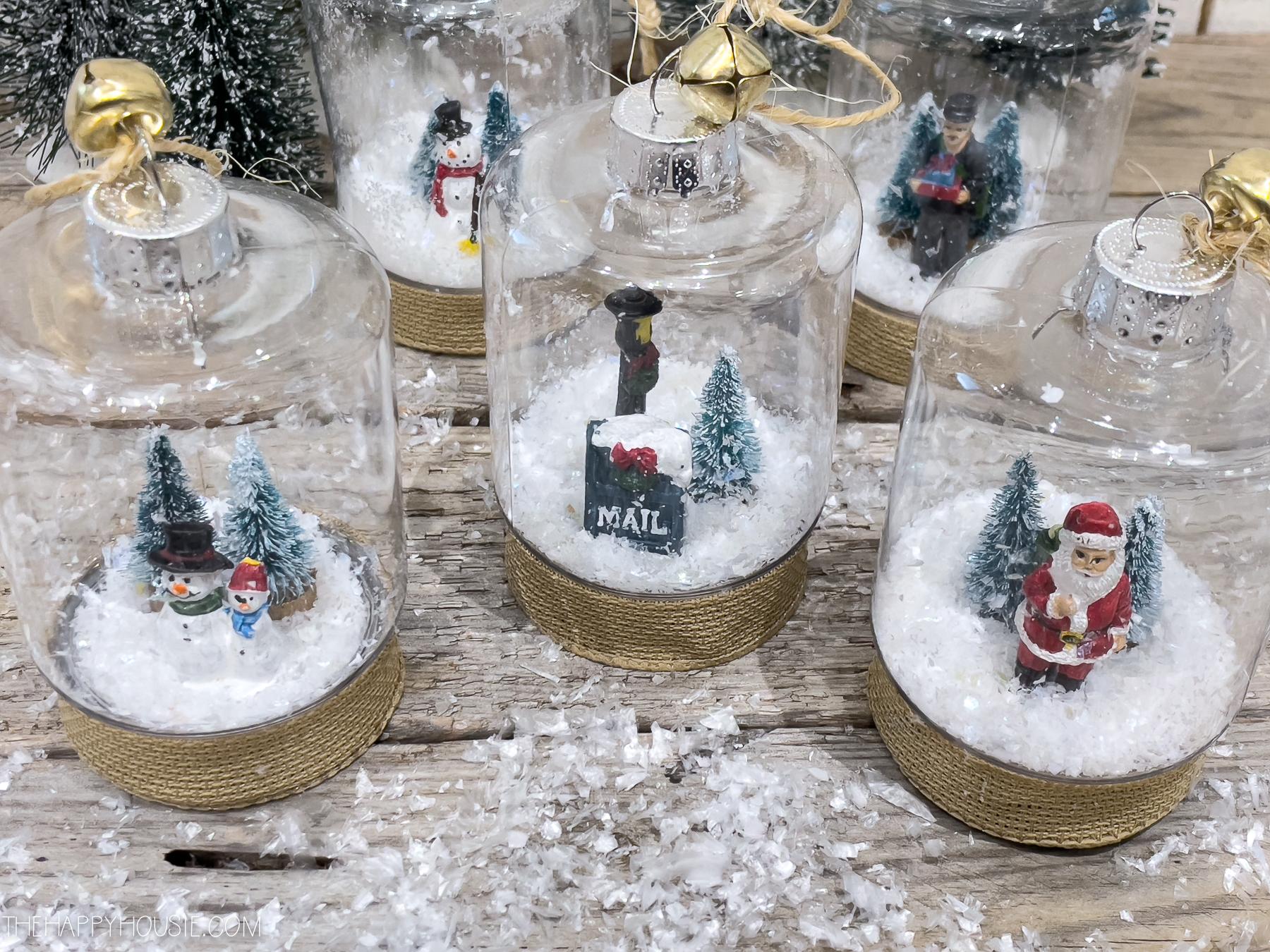 DIY Dollar Store Christmas Ornament - Snowy Scene - zevy joy