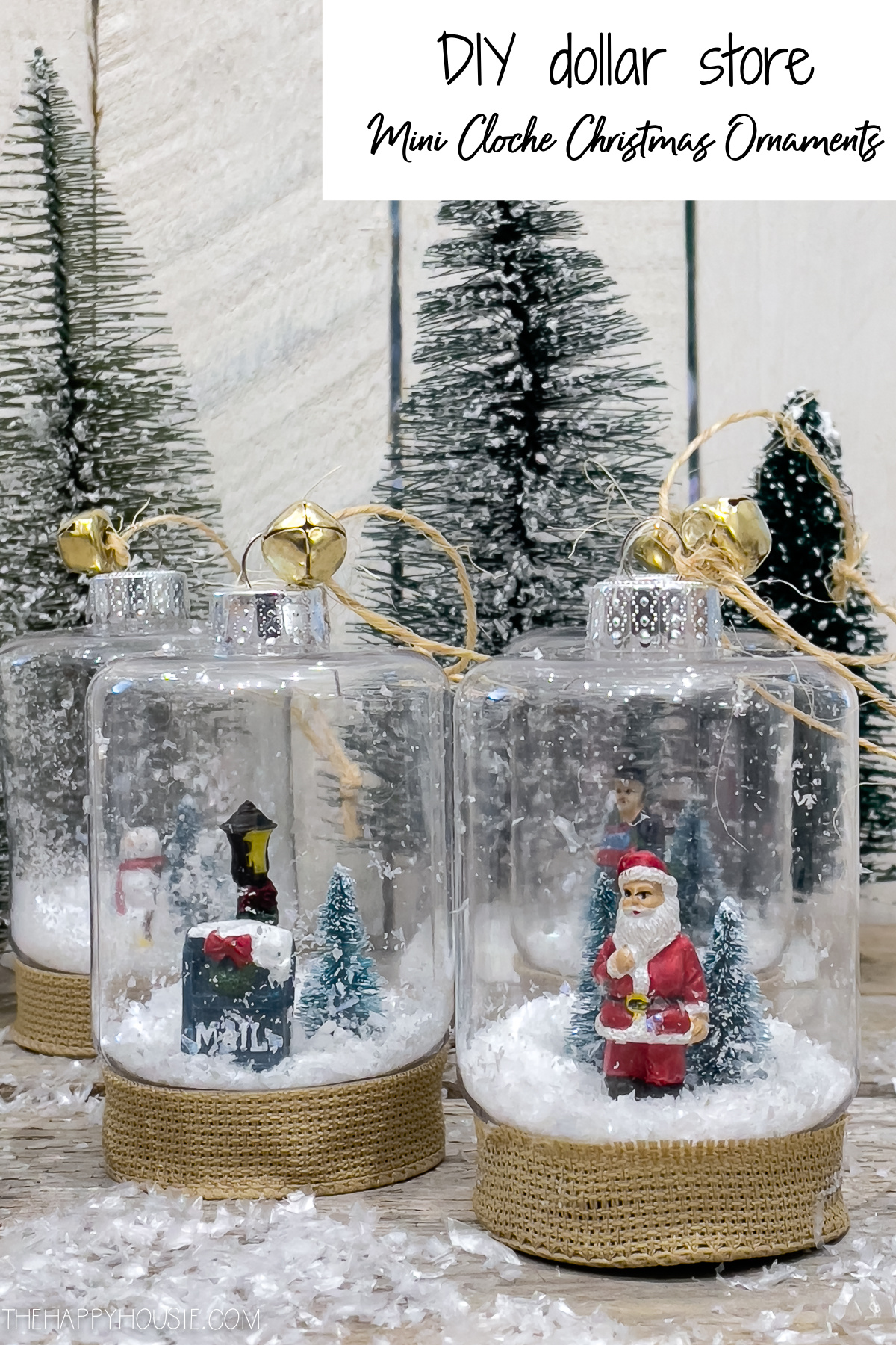 How to Make Mini Wooden Houses for a Farmhouse Christmas Cloche